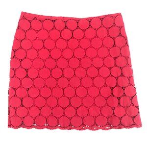 Boden Arabella Lace A-Line Mini Skirt, Pink Red, Women’s Size 12, Cottagecore